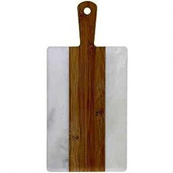 Tabla de cortar DKD Home Decor Blanco Bambú Mármol