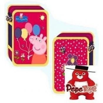 ESTUCHE DOBLE PEPPA PIG GLOBOS