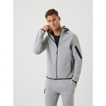 Borg Tech Sweat Hoodie, Grey, Size S