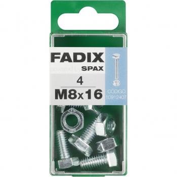 Tornillo Cabeza Hexagonal + Tuerca M8 x 16 mm - Caja 4 Uds