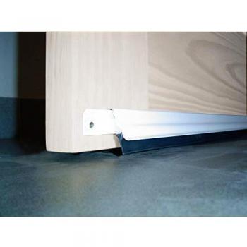 Burlete Basculante Burcasa de Aluminio y Goma, 93cm, Blanco con Tornillos para Interior/Exterior