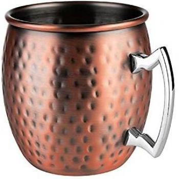Juego de 2 Tazas Moscow Mule, Acero Inoxidable, Acabado Antik-Cobre, 500 ml