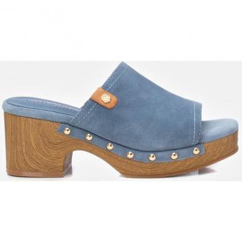Zuecos de Piel 161612 azul Carmela - Elegantes y cómodos zuecos de mujer con suela de goma