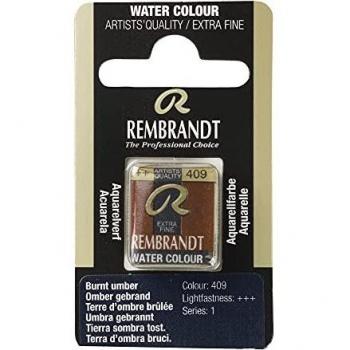 Talens : Rembrandt Watercolour Paint : Half Pan Burnt Umber