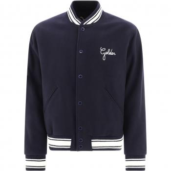 Golden Goose Men's Dirce Wool Bomber Jacket in Dark Blue, Size 52