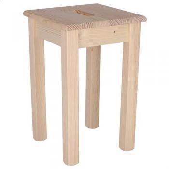 Banqueta Baja Cuadrada de Madera Sin Barniz - Diseño Moderno 32,5x32,5x45 cm