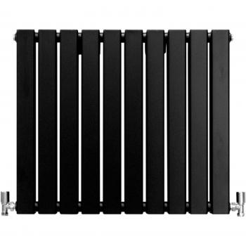 Radiador Plano de Diseñador Negro Mate 600mm x 700mm - Calefacción Central Horizontal/Vertical