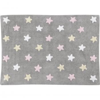 Alfombra Lavable Lorena Canals con diseño de Estrellas Tricolor