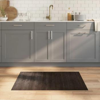Alfombra rectangular de bambú marrón oscuro 70x100 cm
