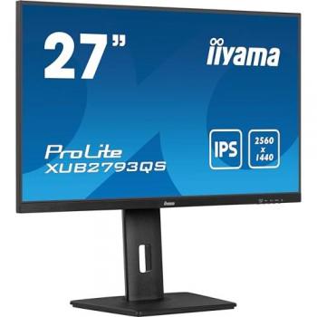 Monitor LED iiyama ProLite XUB2793QS-B7, 27 QHD (2560 x 1440), IPS, 100 Hz, 1 ms, HDMI y DisplayPort, con altavoces, color negro