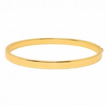 Pulsera rígida de oro 18k con sección rectangular lisa de 5 mm - brazalete para mujer