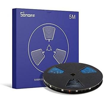 Tira LED Inteligente Sonoff 5050RGB-5M, 5 metros, RGB, IP65, eWeLink, 300 lm