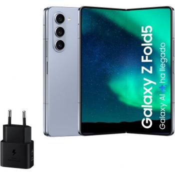 Smartphone Samsung Galaxy Z Fold5 12GB RAM 256GB Azul Glaciar con Cargador de Pared 25W