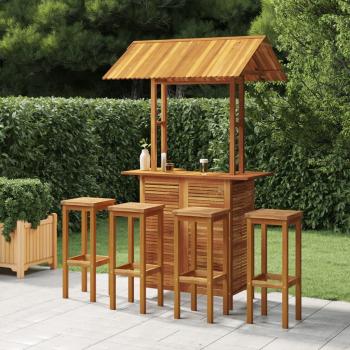 5-Piece Solid Acacia Wood Garden Bar Set