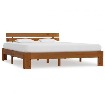 Tumbona de madera maciza de pino marrón miel 160x200 cm