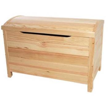 Baúl Curvo Sin Barniz de Madera Natural para Guardar Recuerdos - 70x40x44 cm