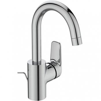 Grifo Monomando Lavabo Caño Alto Ideal Standard Ceraflex B1716AA, Mezclador de lavabo con caño alto giratorio, acabado cromado
