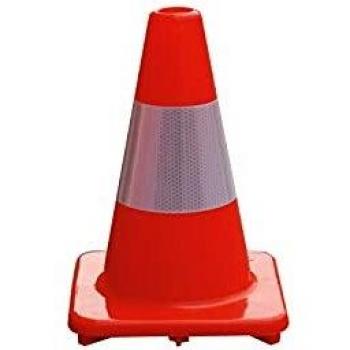Bikain DCA01 DCA01-Cono 30cm para señalización de Seguridad con Banda Reflectante, Naranja