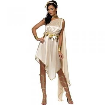 Disfraz de Diosa Griega para Mujer Beige y Dorado