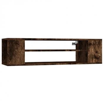 Mueble de TV colgante madera roble ahumado 100x30x26,5 cm