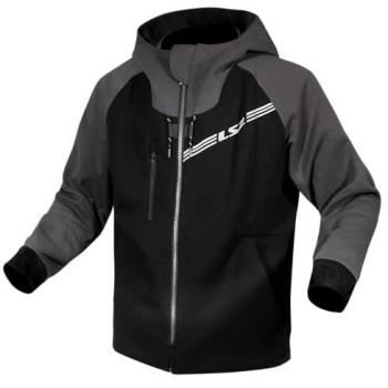 Chaqueta LS2 Throttle para Motocicleta - Sudadera con Capucha y Cremallera - Negro Gris - Talla M