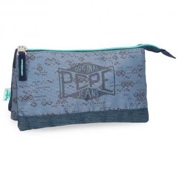 Pepe Jeans Pierce Neceser de Viaje, 22 cm, 1.32 litros, Azul