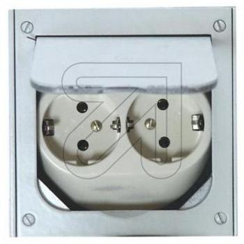 ABL Dual Floor Socket Outlet 1632490 - Grey, IP41 Rated