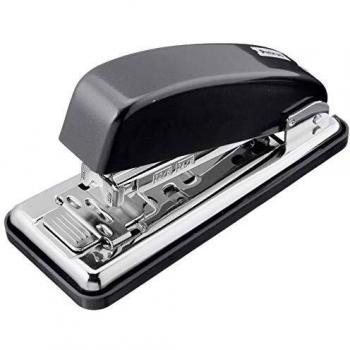 Petrus 626835 Grapadora Metálica Clásica, Grapa 30 Hojas, Apertura de 180°, Gama WOW,Negro