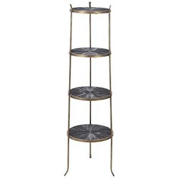 Estantería 47,5 x 47 x 152 cm Negro Dorado Metal Madera