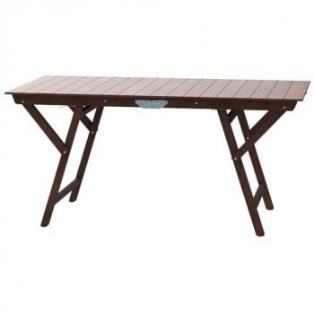 Mesa de picnic plegable de madera de nogal oscuro, 140 x 70 cm