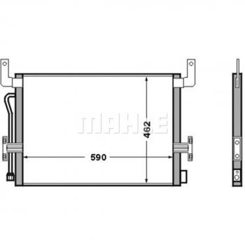 Condensador de aire acondicionado BEHR MAHLE AC 524 000S / MAHLE ORIGINAL AC 524 000S