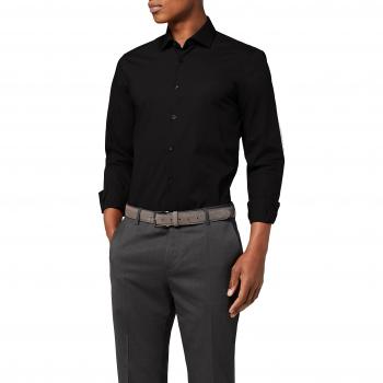 Tommy Hilfiger Core Stretch Poplin Slim Shirt Camisa, Negro