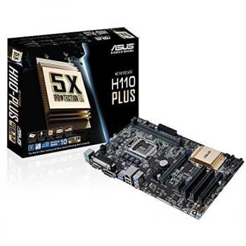 ASUS ATX Motherboard with LGA1151 Socket, H110 Plus, DDR4 Support, USB 3.0 and HD Audio (8-Channel)