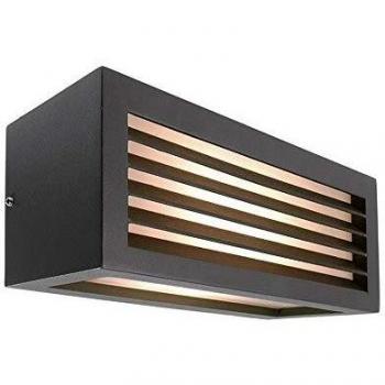 Aplique LED moderno Wall Line III E27 IP54 para exterior en color antracita, ideal para garaje, jardín, terraza y balcón