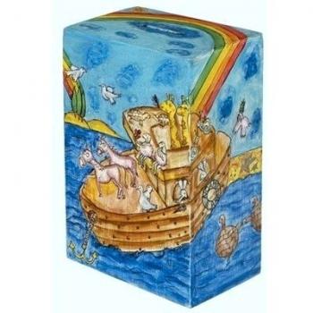 Yair Emanuel horno ' Arca pintado a mano caja de caridad/madera Rectangular tzedaká