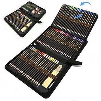 96pcs Lápices de Colores para Bosquejo Material de dibujo Set,mejores lapices de colores,Incluye dibujos a lapiz, Lápices Pastel,Lápices de Grafito, Carboncillos, Caja de Cremallera Portátil