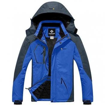 GEMYSE Chaqueta de Esquí Impermeable de Montaña para Hombre Abrigo de Invierno de Lana Antiviento con Capucha