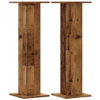 vidaXL Plant Stands 2 pcs Old Wood 30x30x95 cm Engineered Wood
