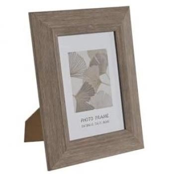 Marco de Fotos Home ESPRIT Natural Cristal Poliestireno 19 x 1,8 x 24 cm