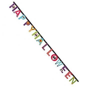 Guirnalda Multicolor Feliz Halloween de 230 cm - Muerte Mexicana