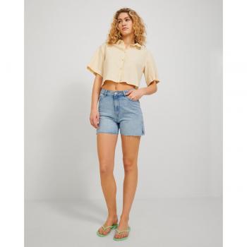 Shorts vaqueros de tiro alto para mujer - Jack & Jones 12227837-Azul