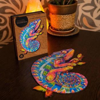 Rompecabezas de Madera Iridescent Chameleon 314 Piezas Tamaño Gigante