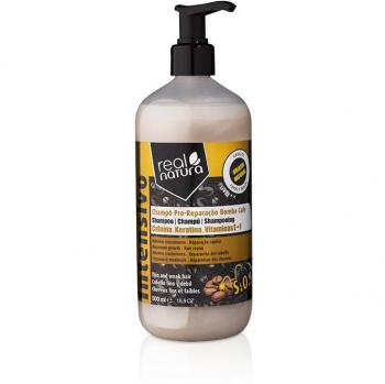 Real Natura Pro-Reparação Bomba Café Champú Sin Sal para Cabello Dañado 500 ml