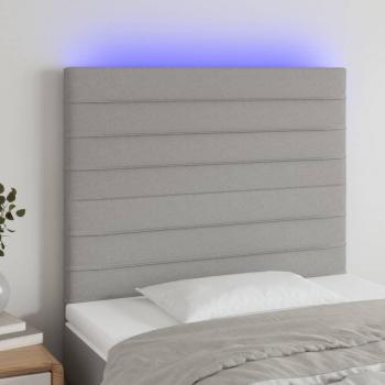 Cabecero LED Tela Gris Claro 80x5x128 cm con Iluminación Integrada