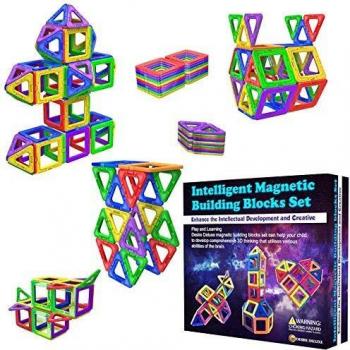 Desire Deluxe Bloques de Construcción Magnéticos Infantiles - Juego Creativo Educativo de 40 Piezas de Formas Geométricas con Imanes para Estimular la Imaginación Niños y Niñas