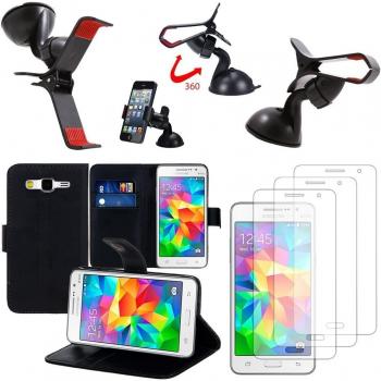 Funda de piel sintética con tapa y función atril para Samsung Galaxy Grand Prime G530F/