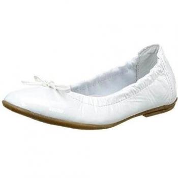 Ramdam Lisbonne - Bailarinas de cuero para niña Blanco Blanc
