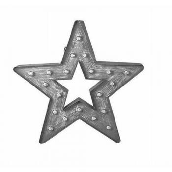 Estrella de Navidad metálica con luz LED 38 x 38 x 5 cm