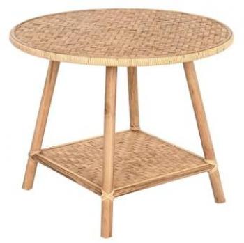 Mesa auxiliar DKD Home Decor 61 x 61 x 46 cm, 61 x 61 x 49 cm, Marrón, Ratán