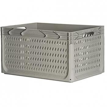 Caja Industrial Perforada 60x40 H 32 cm Gris